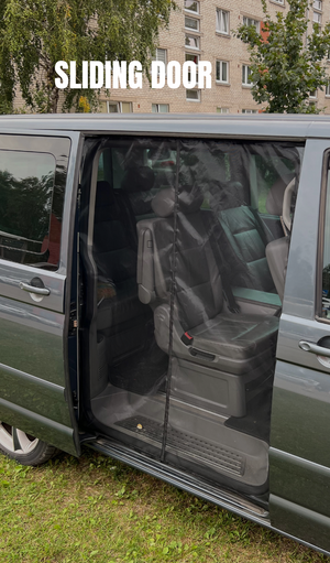 Magnetic Mosquito Net for VW T5 Sliding Door + Rear in BLACK - Vanagon Maniac