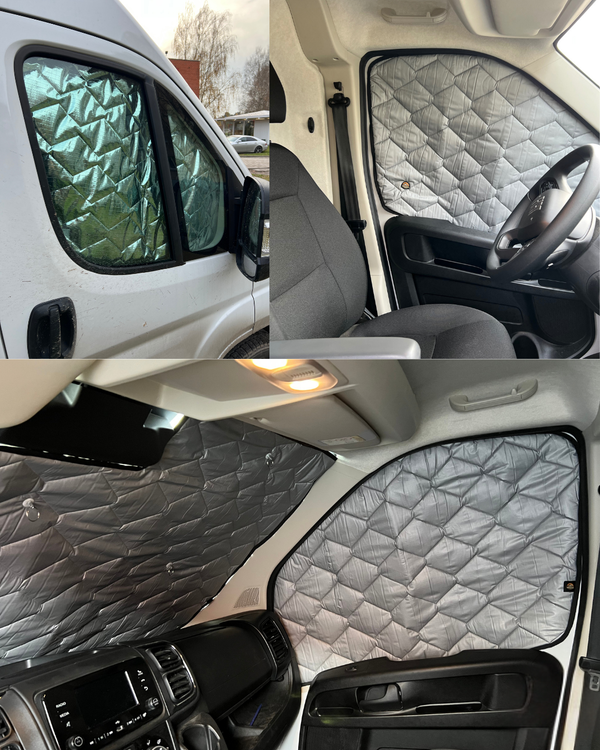 Magnetic Thermal Blinds Set Compatible with Fiat Ducato, RAM ProMaster, BOXER 2022-2026 - Side Windows & Windshield
