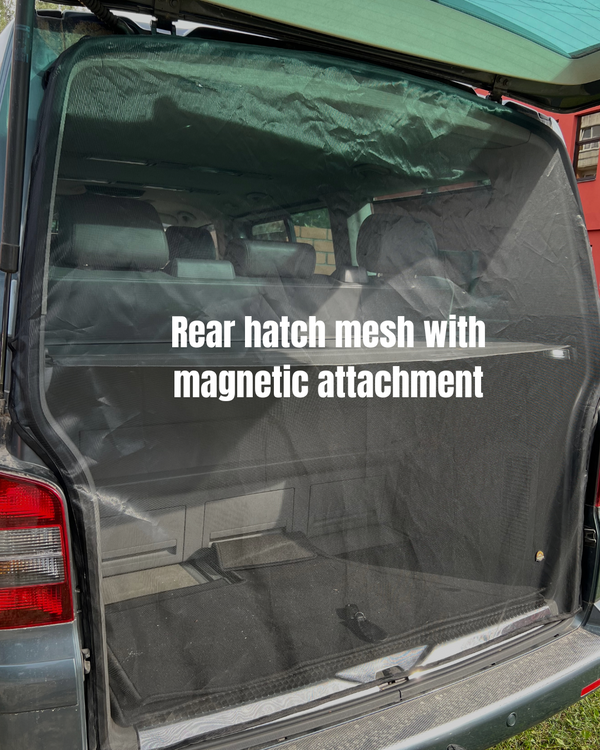 Magnetic Mosquito Net for VW T5 Sliding Door + Rear in BLACK - Vanagon Maniac