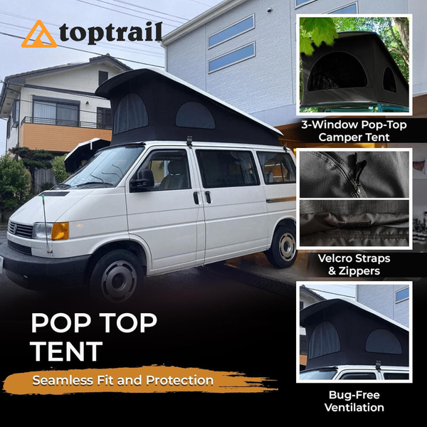Pop Top Roof Replacement Canvas Compatible with VW T4 EuroVan Weekender Westfalia Roof - Weather-Resistant 3-Window Replacement