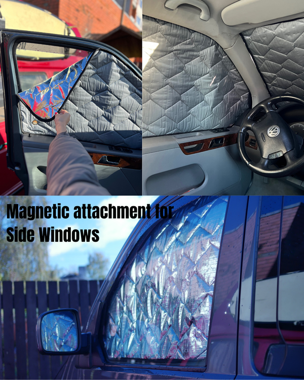 Insulation Set Compatible with VW T5 Cockpit - Side Windows & Windshield (3 panels)