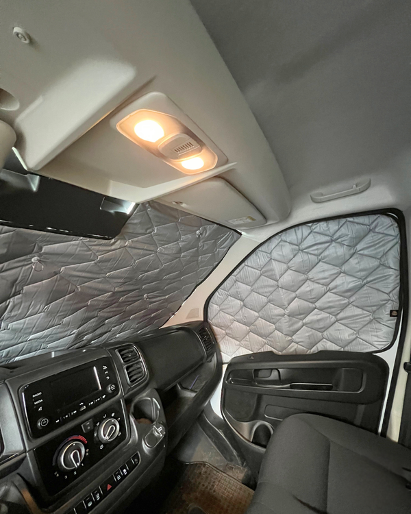 Magnetic Thermal Blinds Set Compatible with Fiat Ducato, RAM ProMaster, BOXER 2022-2026 - Side Windows & Windshield