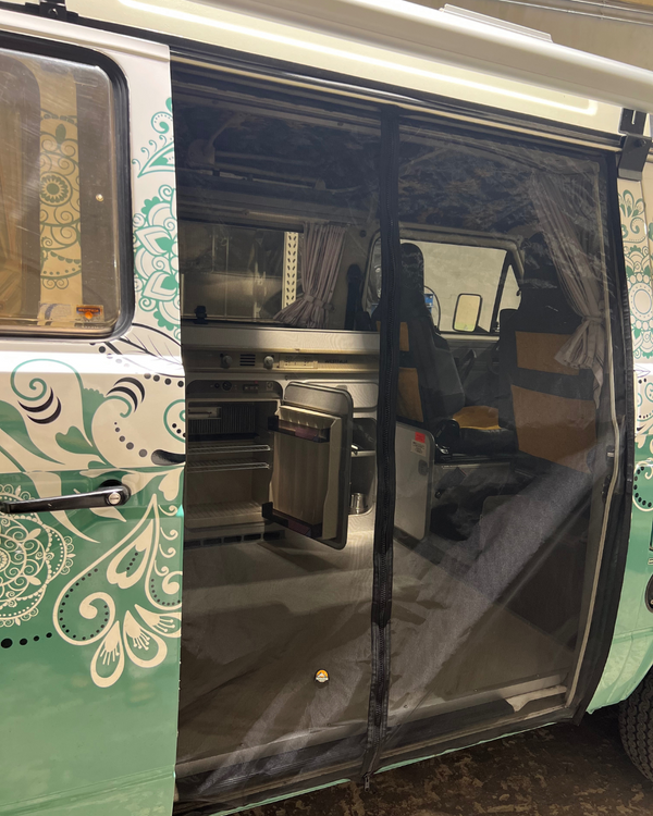 Magnetic Bug Screen for VW T3 Westfalia Sliding Door + Rear in BLACK - Vanagon Maniac