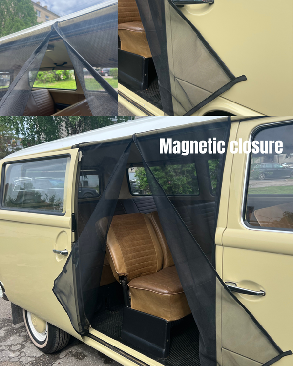 Magnetic Bug Screen Compatible with VW T2 in BLACK