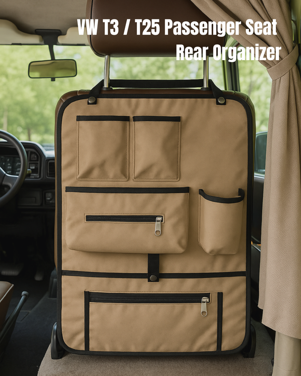 Rear Seat Organizer Compatible with VW T3 / T25 (Universal Fit) | Multi-Pocket Campervan Storage