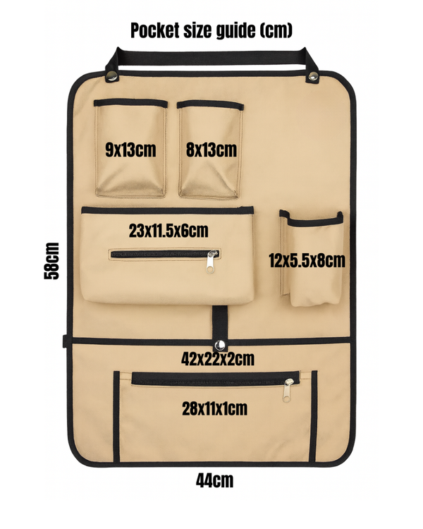 Rear Seat Organizer Compatible with VW T3 / T25 (Universal Fit) | Multi-Pocket Campervan Storage