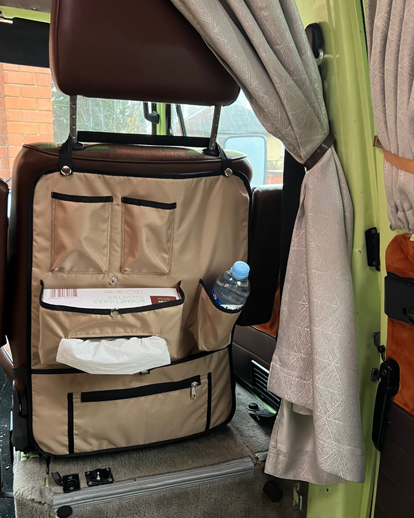 Rear Seat Organizer Compatible with VW T3 / T25 (Universal Fit) | Multi-Pocket Campervan Storage