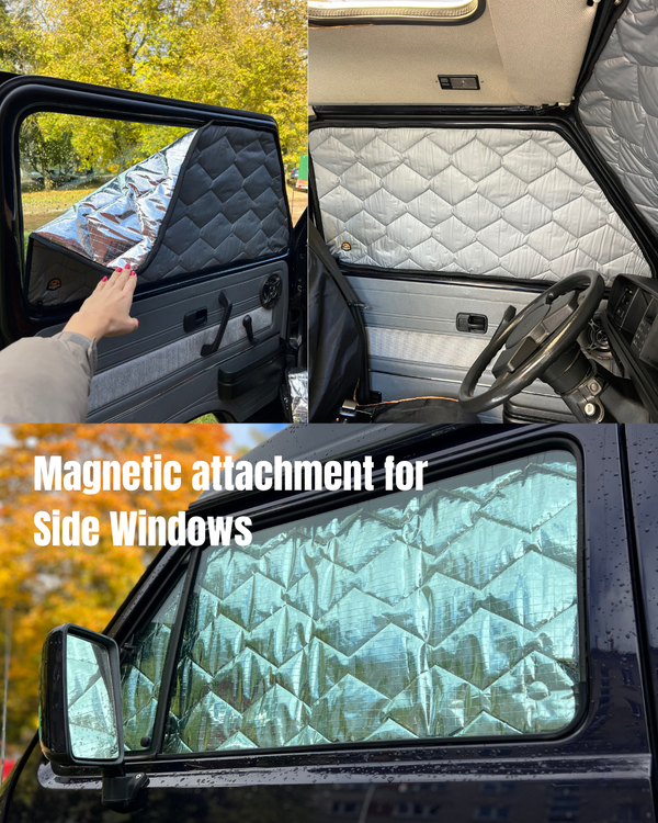 Magnetic Insulation Set Compatible with VW T3 Full Interior Windows | Complete 8-panel Thermal Blinds Kit
