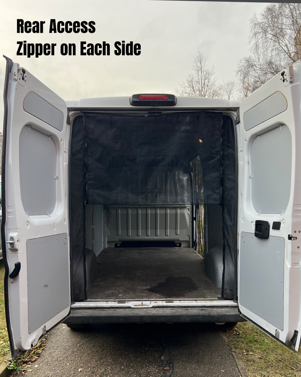 Magnetic Mosquito Net | Compatible with Fiat Ducato / RAM ProMaster / Peugeot Boxer 2022–2026 (Sliding Door + Rear Access) – BLACK
