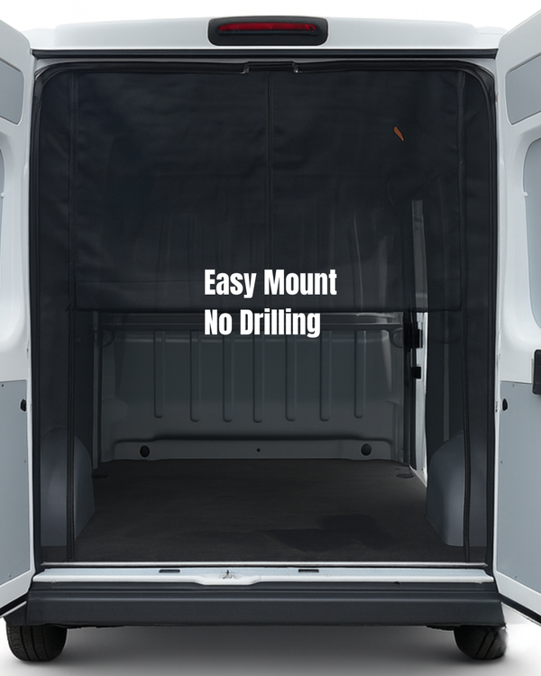 Magnetic Mosquito Net | Compatible with Fiat Ducato / RAM ProMaster / Peugeot Boxer 2022–2026 (Sliding Door + Rear Access) – BLACK