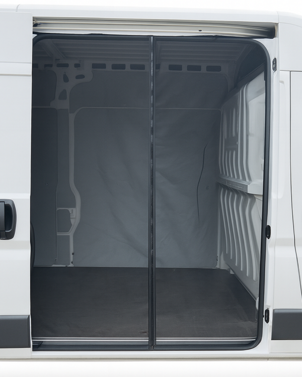 Magnetic Mosquito Net | Compatible with Fiat Ducato / RAM ProMaster / Peugeot Boxer 2022–2026 (Sliding Door + Rear Access) – BLACK