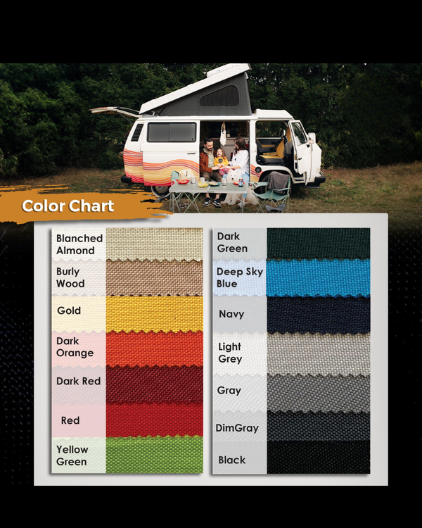 Pop-Top Roof Canvas Replacement Compatible with VW T3 REIMO (79-85) - Premium Quality with 3 Windows