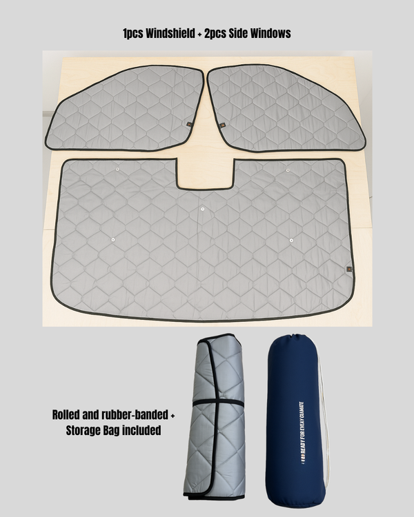 Magnetic Insulation Compatible with Ford Transit (2014–2018) 9-Layer Cockpit Thermal Blinds – 3-Piece Set