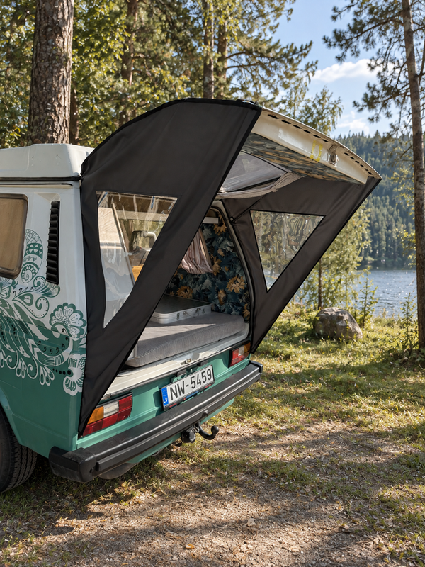 Rear Hatch Windbreaker – Magnetic Rear Access Weather Screen Compatible with VW T3/T25