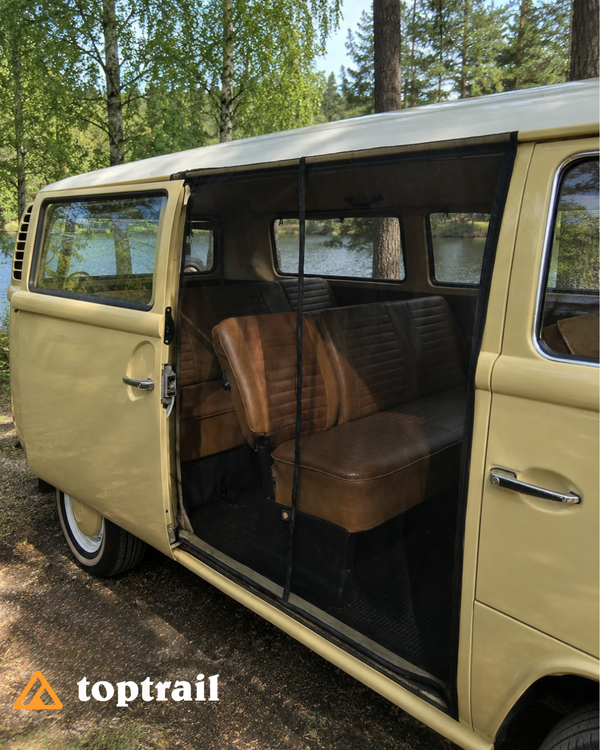Magnetic Bug Screen Compatible with VW T2 in BLACK