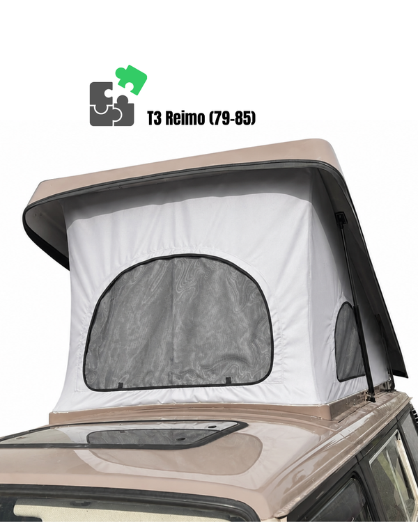 Pop-Top Roof Canvas Replacement Compatible with VW T3 REIMO (79-85) - Premium Quality with 3 Windows