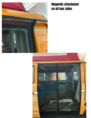 Magnetic Mosquito Screen Compatible with VW T3 in BLACK