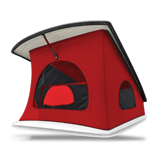 Namiot dachu sypialnego VW T4 California SWB z 3 oknami, Red